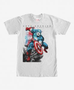 Marvel Captain America Watercolor Print T-Shirt KH01