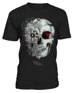 Skull Flower halloween Tshirt ZK01