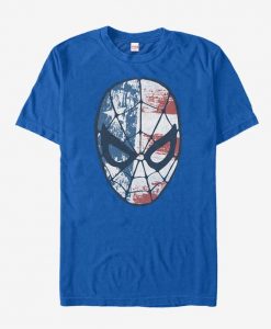 Spider-Man American Flag Mask T-Shirt KH01