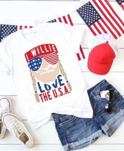 I Willie Love the USA T-Shirt SR01