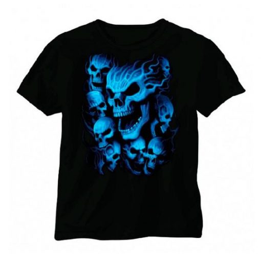 Blue Skulls T-shirt ZK01