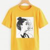 Cartoon Portrait Print Tee T-shirt FD01