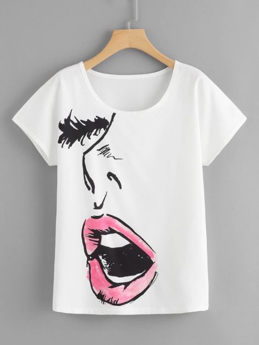 Face Print TeeFor Women T-shirt FD01