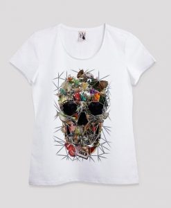 Floral Skull Printed T-shirt AV01