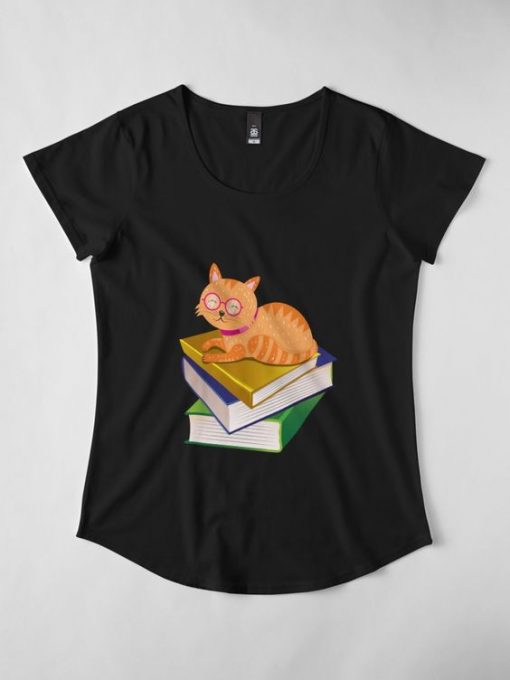 Bucher Liebende Katze T-Shirt EL01