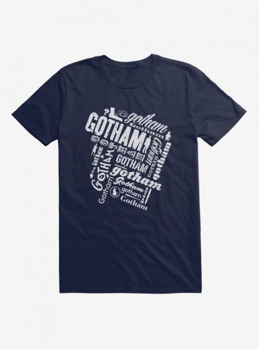 Gotham Typography Line Design T-Shirt DV29