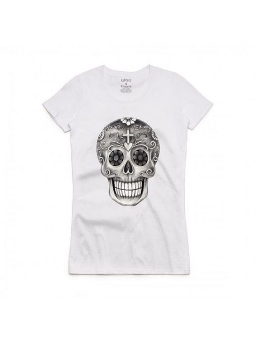 Hand dawn day skull T-shirt ER0