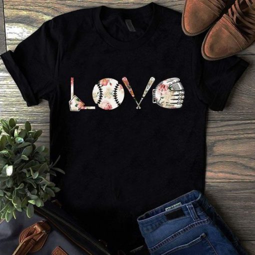 Love baseball Print T Shirt SR01