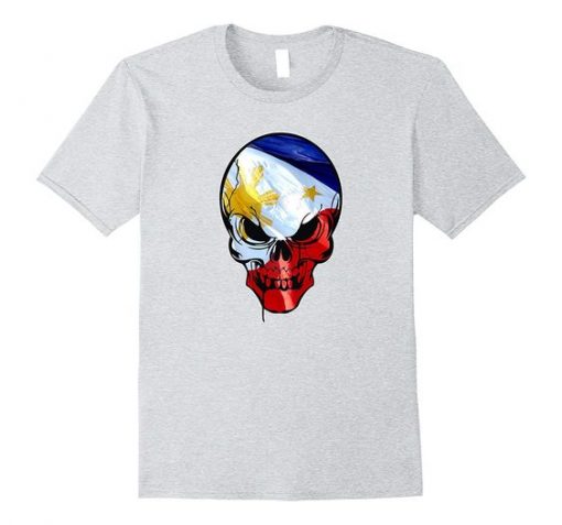 Mens Pinoy Flag Skull Shirt-ER01