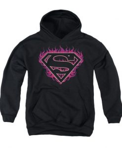 Superman Youth Hoodie Fuchia EL26