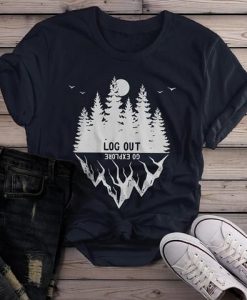 Hipster Camping Graphic Tee T-Shirt ER14N