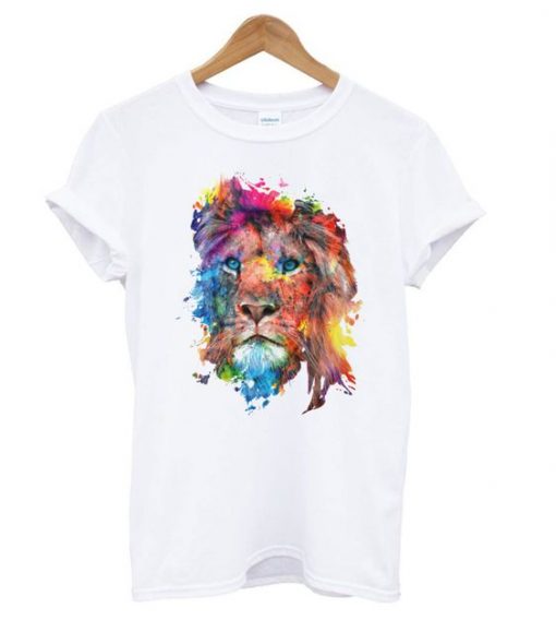 Lion Watercolor T Shirt SR7N