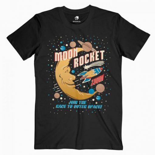 Moon Rocket Vintage T Shirt N9FD