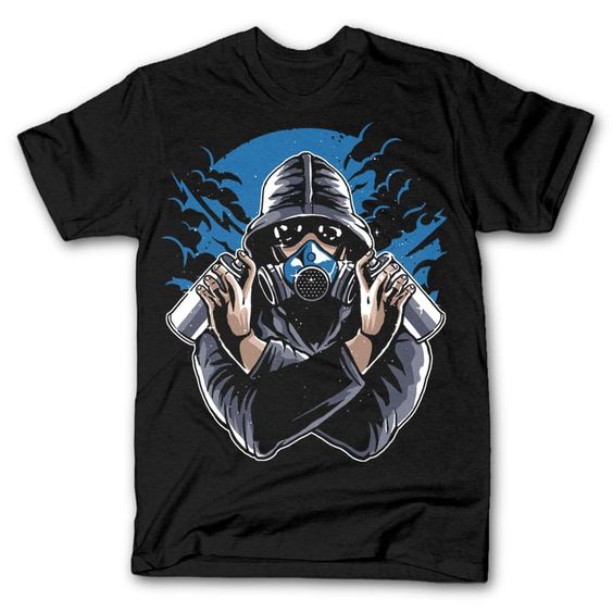 Graffiti Gasmask T Shirt SR7D