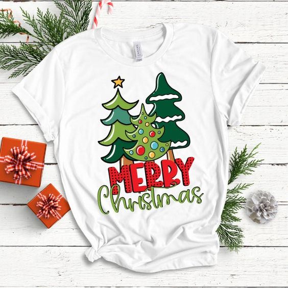 Merry Christmas Print Tshirt EL6D