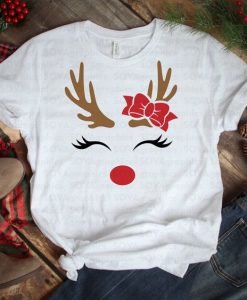 Reindeer Christmas Tshirt EL6D