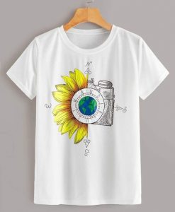 Floral and camera tshirt Fd5F0