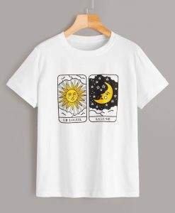 Galaxy & Letter Print Tee Shirt FD5F0