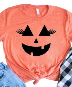 Pumpkin Face Eyelashes T-shirt FD27F0