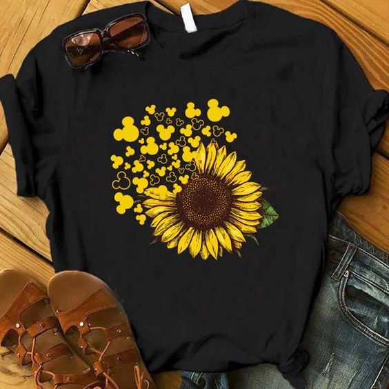 Mickey Head Sunflower T Shirt RL7A0