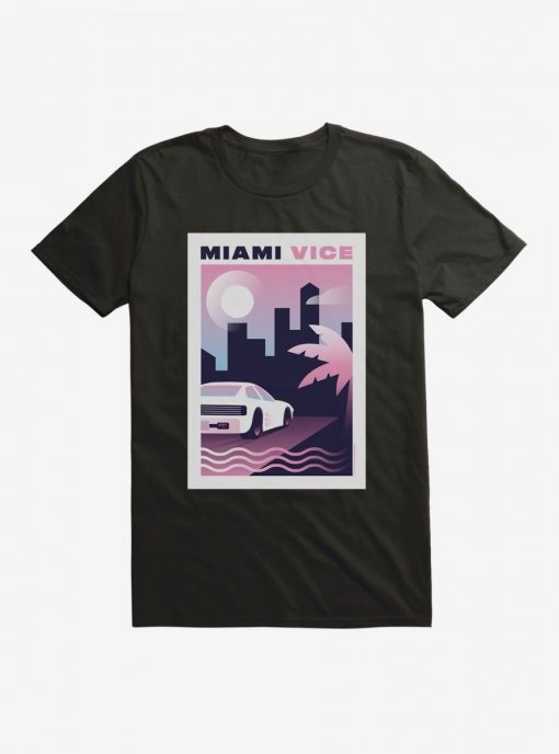 Miami Vice Pastel City Scene T-Shirt AL26F1