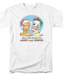 Garfield Christmas Merry Striped T-Shirt FA15MA1