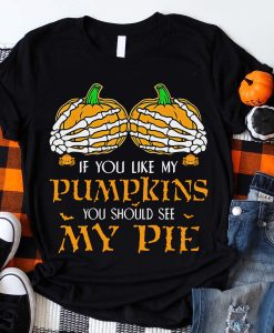 Halloween Pumpkin Boobs Punny T-Shirt AL