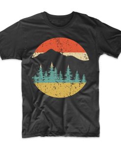 Camping Retro Mountains and Trees T-Shirt AL