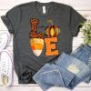 Fall Love Shirt Candy Corn Pumpkins Leopard T-Shirt AL
